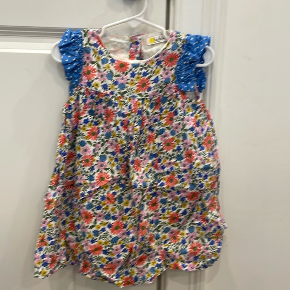 Boden Baby Floral Dress with Matching Bloomers